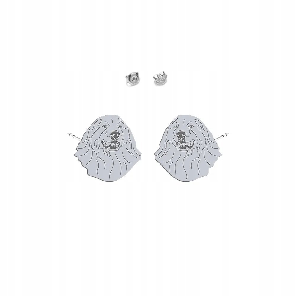Kolczyki Srebrne z Pirenejski Pies Górski 925 Biżuteria DEDYKACJA GRATIS