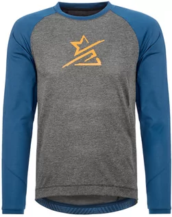 Koszulki rowerowe - Zimtstern PureFlowz LS Shirt Men, szary/niebieski XL 2022 Koszulki MTB i Downhill - grafika 1