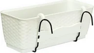 Donice - Prosperplast Doniczka podłużna, skrzynka balkonowa RATOLLA DRL500PW-S449, Kolor Biały, Prosperplast, Wymiary 49x17x17 cm - miniaturka - grafika 1