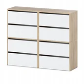 Szafki na buty - Szafka Na Buty Wysoka Sonoma Biały 120CM 8 Półek Regał Stojak Bez Siedziska - miniaturka - grafika 1