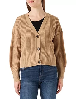 Swetry damskie - Vero Moda Kobiety Vmlea Ls V-Neck Cuff Cardigan Noos Kardigan, Nomad, XL - grafika 1