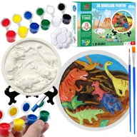 Zabawki interaktywne dla dzieci - Podstawa Gipsowa Do Malowania Dinozaury Mały Artysta Farbki + Akcesoria - miniaturka - grafika 1