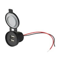 Ładowarki samochodowe - Wodoodporna ładowarka samochodowa/motocyklowa/jachtowa do zabudowy out:2xUSB-A 2x5V/2,4A, in:12V/24V IP67 - miniaturka - grafika 1