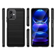Etui i futerały do telefonów - Carbon Case etui Xiaomi Poco X5 5G / Redmi Note 12 5G elastyczny silikonowy karbonowy pokrowiec czarne - miniaturka - grafika 1