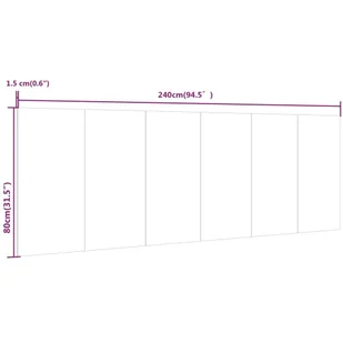 Lumarko Zagłówek łóżka, ścienny, czarny, 240x1,5x80 cm - Łóżka - miniaturka - grafika 8