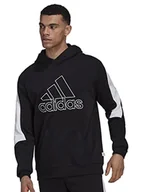 Bluzy męskie - adidas Męska bluza z kapturem M Fi Bos, czarna, XS, czarny, XS - miniaturka - grafika 1