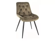 Krzesła - Krzesło do jadalni PRAGA VELVET oliwkowe tapicerowane - miniaturka - grafika 1