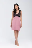 Bielizna nocna - Koszulka Larisa Różowa (usztywniane miseczki) Różowy, L - miniaturka - grafika 1