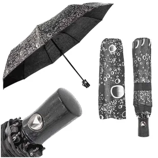 Parasol czarny krople deszczu półautomat parasolka do torebki mocna - Parasole - miniaturka - grafika 1