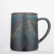 Kubki - Kubek ceramiczny zwężany 450 ml zielono-brązowy - miniaturka - grafika 1