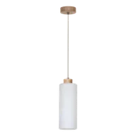 Lampy sufitowe - Britop Loftowa LAMPA wisząca ZEFIR 113860174 skandynawska OPRAWA zwis szklany przezroczysty drewno - miniaturka - grafika 1