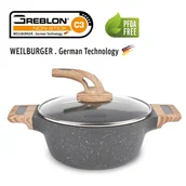 Garnki - Garnek granitowy typu stone z pokrywką Konighoffer Fegato 2,2 l poleca EWA WACHOWICZ - miniaturka - grafika 1