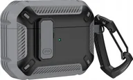 Akcesoria do słuchawek - Hurtel Armour Airpods Case with hook - AirPods 4 grey - miniaturka - grafika 1