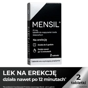PRZEDSIĘBIORSTWO PRODUKCJI FARMACEUTYCZNEJ HASCO-L Mensil (Sildenafil 25mg) lek na impotencję 2 tabletki 3341671 - Układ moczowy i płciowy - miniaturka - grafika 1