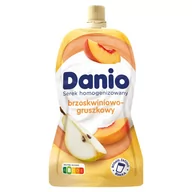 Desery mleczne - Danone - Danio serek w saszetce brzoskwiniowo-gruszkowy - miniaturka - grafika 1
