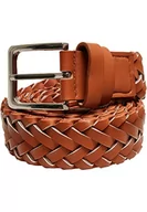 Paski - Urban Classics Unisex Braided Synthetic Leather Belt pasek, jasnoszary (lightbrown), L-XL - miniaturka - grafika 1