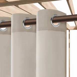 Zasłona 140x250 Ogrodowa Wodoodporna Jednolita Przelotki Gaia Taupe - Zasłony - miniaturka - grafika 1