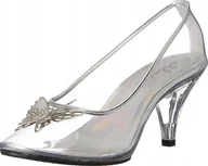 Czółenka - Ellie Czółenka Damskie Srebrne na Obcasie 36 Ż5q - miniaturka - grafika 1