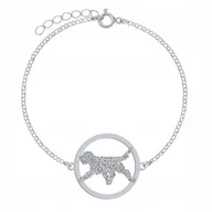 Bransoletki - Bransoletka Srebrna z Barbet - Francuski Pies Dowodny 925 Prezent GRAWER - miniaturka - grafika 1