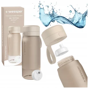 Zestaw Wessper butelka tritan beżowy 0,5L + wkład filtrujący filtr butelki - Butelki filtrujące - miniaturka - grafika 1