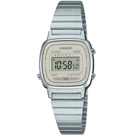 Zegarki damskie - Srebrny zegarek Damski Casio LA670WEA-8AEF Vintage w stylu Retro - miniaturka - grafika 1