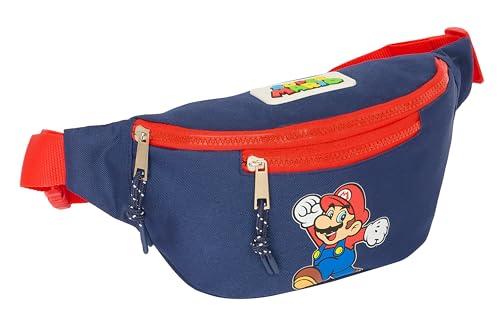 Super Mario World saszetka biodrowa z kieszenią zewnętrzną, idealna dla młodzieży i dzieci w różnym wieku, wygodna i wszechstronna, jakość i wytrzymałość, 23 x 9 x 12 cm, granatowa, Granatowy,