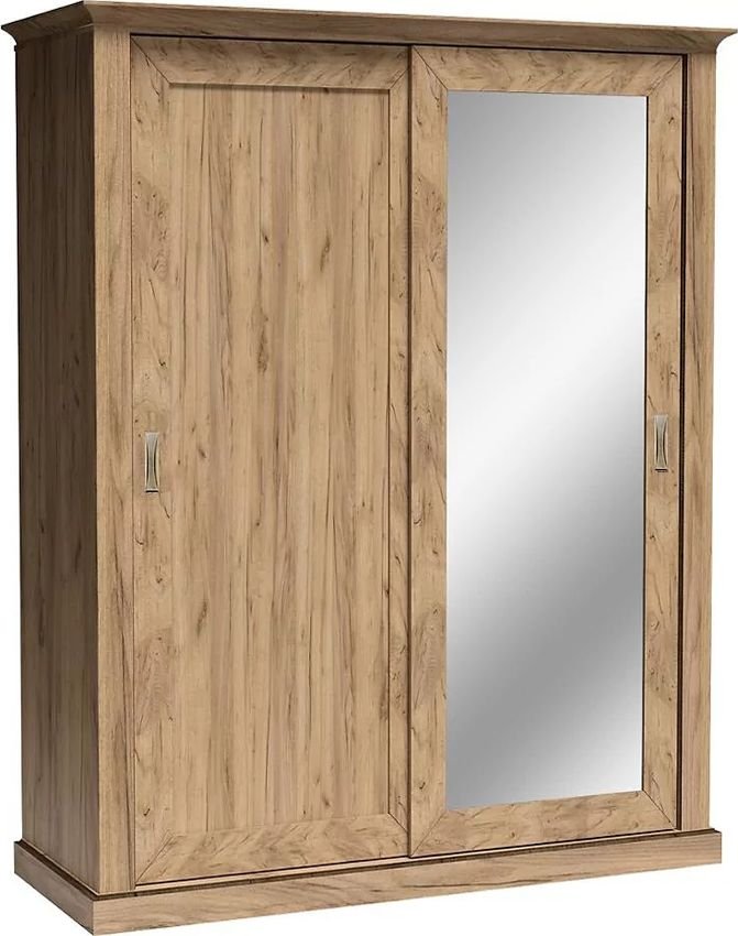 Elior Przesuwna szafa w kolorze kraft złoty - Almira 3X