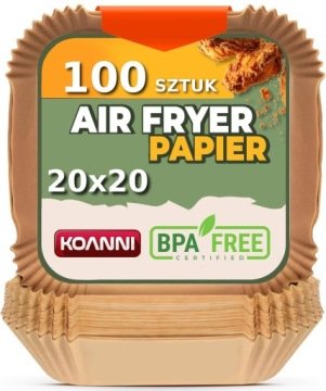 Papier Foremki Do Air Fryer Zestaw 100 Szt 20CM Wkłady Tacki Atestowane