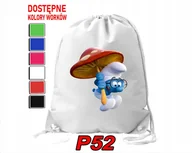 Torby szkolne - Worek Szkolny Na Wf Buty Sportowy Dla Dziecka Smerfy 5 Wzorów + Imię - miniaturka - grafika 1