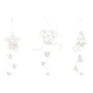 Ozdoby bożonarodzeniowe - Zawieszka biała choinka / gwiazdka - miniaturka - grafika 1