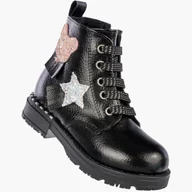 Botki damskie - Trzewiki Dziecięce Botki Ocieplane Na Zamek Zimowe Czarne Navy Dot 22-61060BK1 Czarny 23 - miniaturka - grafika 1