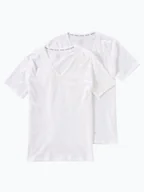 Koszulki męskie - Calvin Klein T-Shirty pakowane po 2 szt. Mężczyźni Bawełna biały jednolity, S - miniaturka - grafika 1