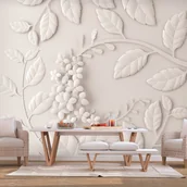 Fototapety - Fototapeta samoprzylepna - Papierowe kwiaty (kremowy) (rozmiar 98x70) - miniaturka - grafika 1