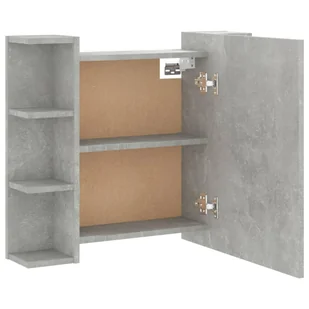 Lumarko Szafka z lustrem i oświetleniem LED, szary beton, 70x16,5x60 cm - Toaletki - miniaturka - grafika 12