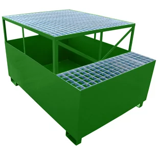 Wanna Wychwytowa Z Podstawką - 1000 L. -  Na 1 Pojemnik Ibc Zielony 115 Cm X 165 Cm X 100 Cm Powyżej 500 L. 1 Pojemnik Ibc Stal Lakierowana Nie - Pojemniki przemysłowe - miniaturka - grafika 1