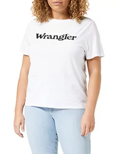 Koszulki i topy damskie - Wrangler Damska koszulka regularna, biały, M - grafika 1