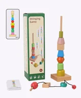 Zabawki sensoryczne - Drewniana Wieża Edukacyjna Z Kartami Zadań Montessori - miniaturka - grafika 1