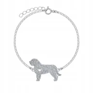 Bransoletki - Bransoletka Srebrna 925 z psem Hiszpański Pies Dowodny Kobieta GRAWER - miniaturka - grafika 1