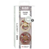 Smoczki uspokajające - BIBS LIBERTY COLOUR SYMMETRICAL 2-PACK CHAMOMILE LAWN WOODCHUCK M Smoczek Symetryczny kauczuk Hevea - miniaturka - grafika 1