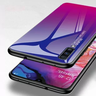 Gradient Glass etui pokrowiec nakładka ze szkła hartowanego Samsung Galaxy A70 zielono-fioletowy - Etui i futerały do telefonów - miniaturka - grafika 3
