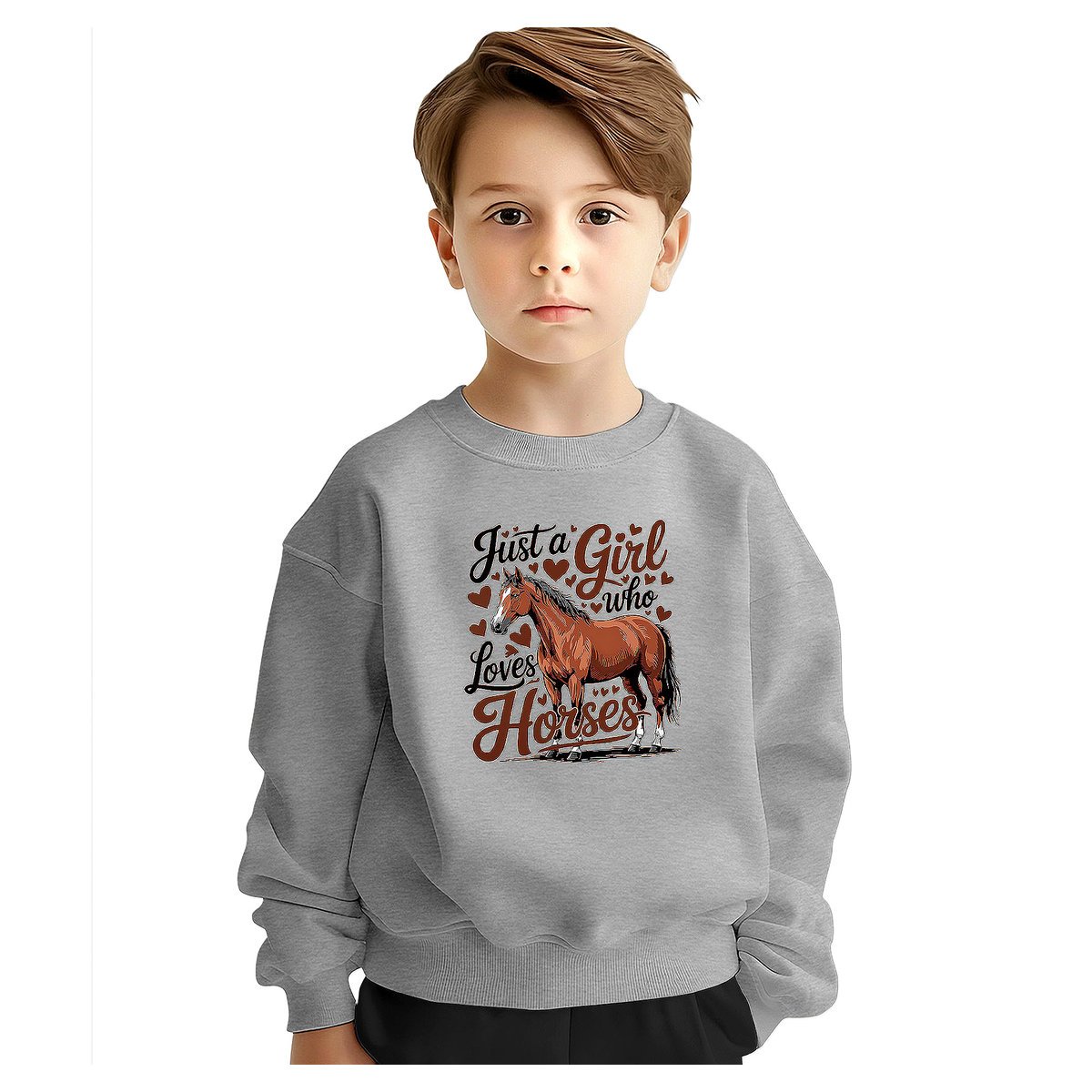 BLUZA DZIECIĘCA KOŃ DZIEWCZYNA KOCHA KONIE 122-128 DLA CHŁOPCA DZIEWCZYNKI