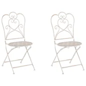 Fotele i krzesła ogrodowe - Zestaw 2 krzeseł ogrodowych metalowy beżowy TRIESTE - miniaturka - grafika 1