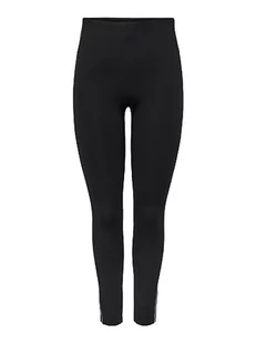 ONLY Legginsy damskie z wysokim stanem, Czarny/szczegóły: srebrny panel Bling, (L) W / 32L - Legginsy - miniaturka - grafika 1