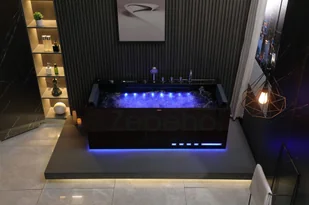 Zepehof Czarna Wanna z hydromasażem EB-D710 prostokątna 170cmx80cmx60cm z podgrzewaczem+pilot - Wanny z hydromasażem - miniaturka - grafika 1