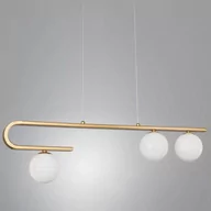 Lampy sufitowe - MLAMP Modernistyczna LAMPA wisząca 139960615 MLAMP metalowa OPRAWA loftowy ZWIS kule balls białe złote 139960615 - miniaturka - grafika 1