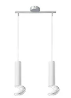 Lampy sufitowe - Candellux Lighting biała lampa wisząca podwójna TUBA 32-78636 zwis nad stół do jadalni ruchome pierścienie 32-78636 - miniaturka - grafika 1