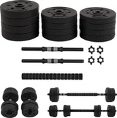 Sztangi - Zipro Sztanga i hantle z zestawem obciążeń bitumicznych 20 kg - miniaturka - grafika 1