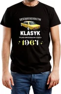 Koszulki męskie - T-SHIRT MĘSKI NADRUK PREZENT NA 60 URODZINY KLASYK 1964 CZARNA R-M A606 - miniaturka - grafika 1