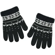 Rękawiczki dla dzieci - Zimowe podwójne rękawiczki dla dziewczynki Noviti RZ083-G-01 Czarne - miniaturka - grafika 1