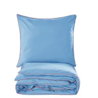 Pościel - Pościel Basic 160X200 Błękit Lamówka Pomarańczowa - miniaturka - grafika 1